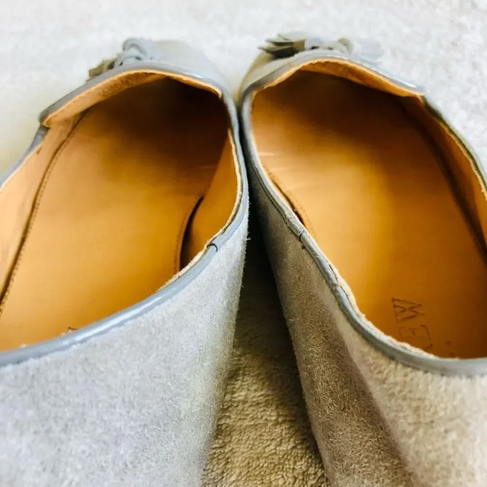 J. Crew Gray Cora Suede Leather Tassel Loafer